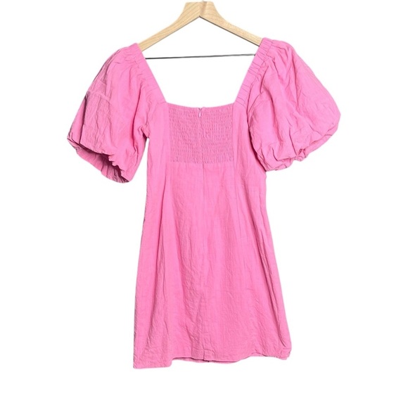 SNDYS Revolve Tuscany Dress in Bubblegum Puff Sleeves Size Small - Picture 4 of 7